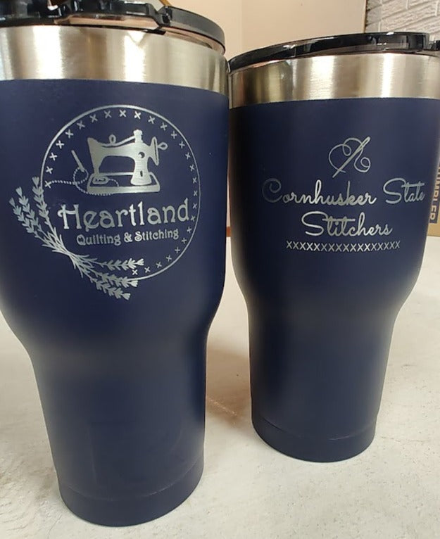 Tumblers - Navy - Engraved with Heartland and CHSS Logos - 20oz Artic