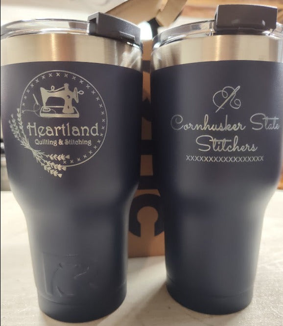 Tumblers - Navy - Engraved with Heartland and CHSS Logos - 20oz Artic