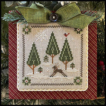 Log Cabin "In the Woods Deer", Log Cabin Christmas #6 - Little House Needleworks - Cross Stitch Pattern