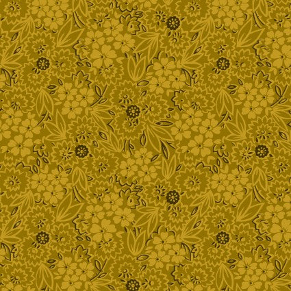 Quiet Grace - Scatter Garden Gold - By Kim Diehl for Henry Glass Fabrics - Fabric Off the Bolt (Sizes in Description below)