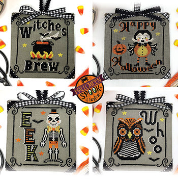 Halloween Spooktacular-Ornament Series -Parts 9-12 - Tiny Modernist - Cross Stitch Pattern