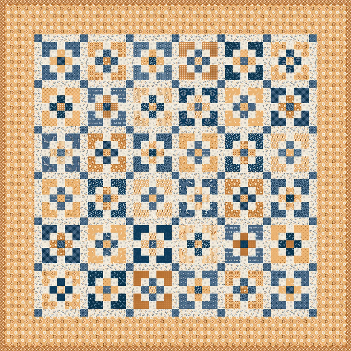 Denim & Daisy Charmed Table Topper or Baby Quilt Kit by Lori Holt for Riley Blake