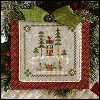 Log Cabin Bunnies, Log Cabin Christmas #2 - Little House Needleworks