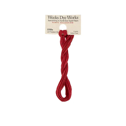 Let Freedom Ring #2258a by Weeks Dye Works- 5 yds Hand-Dyed, 6 Strand 100% Cotton Cross Stitch Embroidery Floss