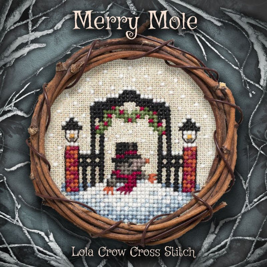 Pre-Order - Merry Mole - Lola Crow Cross Stitch