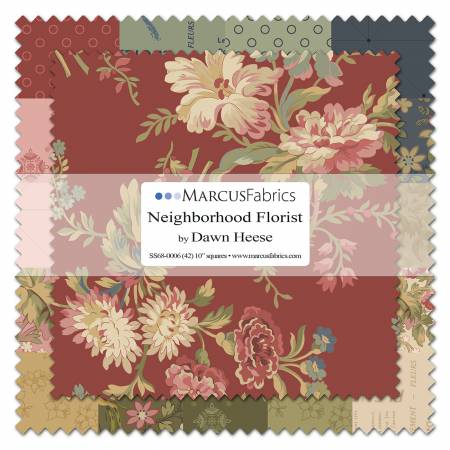 Neighborhood Florist by Dawn Hess for Marcus Fabrics- 10"x10" Squares