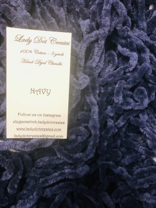 Chenille Trim by Lady Dot Creates - Navy