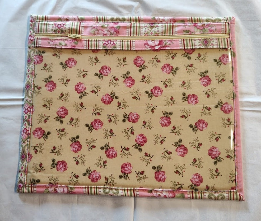 Project Bag-Yellow Floral Inside w/Green-Pink Striped accent