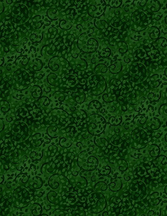 Dk Green Scroll by Wilmington Prints - Fabric Off the Bolt (Sizes in Description below)