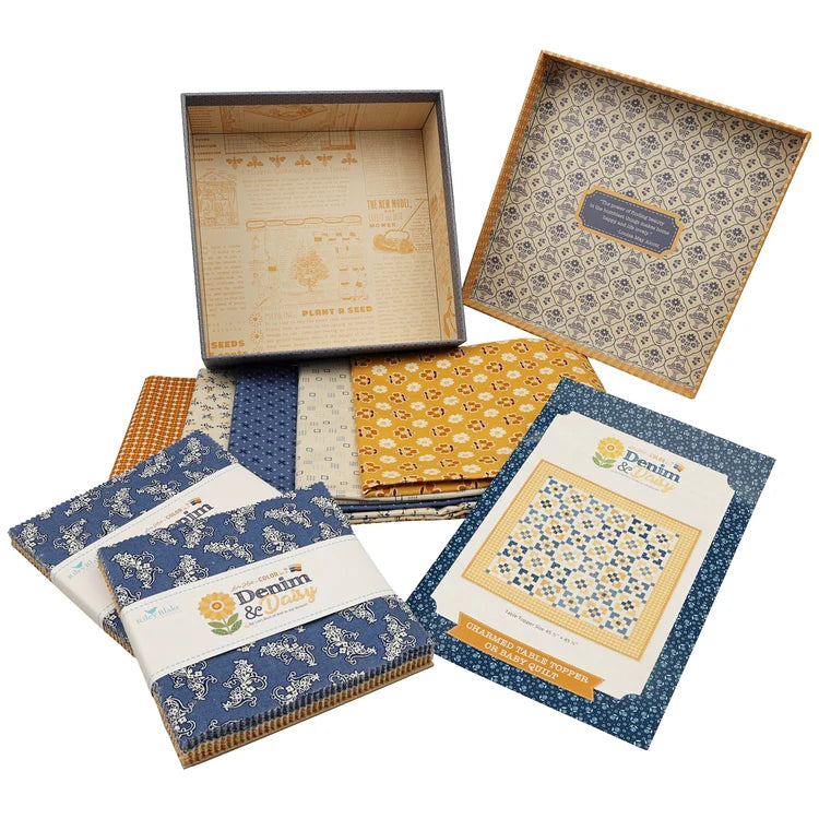 Denim & Daisy Charmed Table Topper or Baby Quilt Kit by Lori Holt for Riley Blake