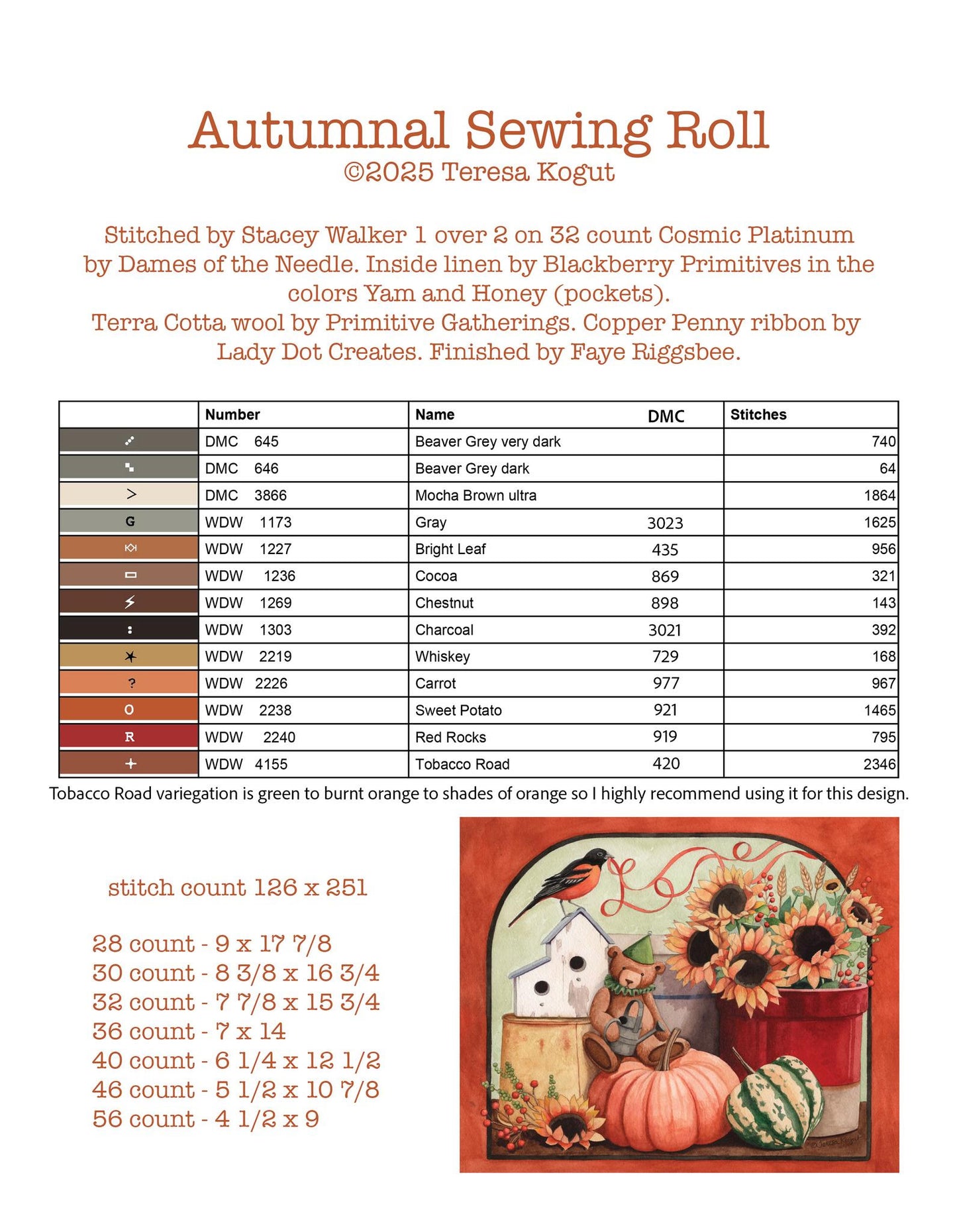 Pre-Order - Autumnal Sewing Roll - Teresa Kogut