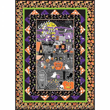 SPOOKYVILLE Quilt Kit featuring Chills and Thrills fabric collection by Benartex Kanvas