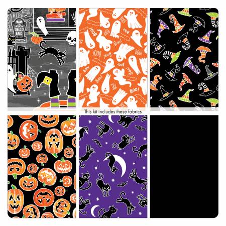 SPOOKYVILLE Quilt Kit featuring Chills and Thrills fabric collection by Benartex Kanvas