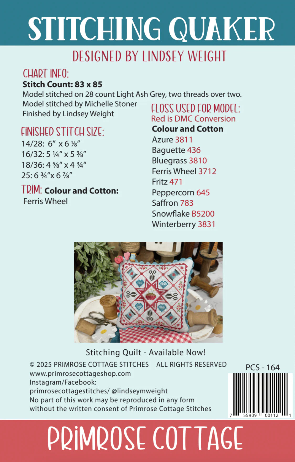 Stitching Quaker - Primrose Cottage Stitches