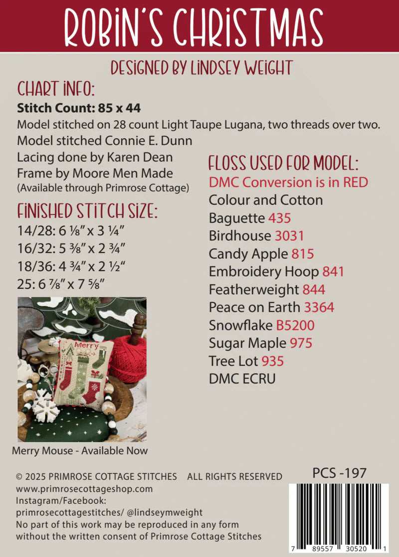 Robin's Christmas - Primrose Cottage Stitches