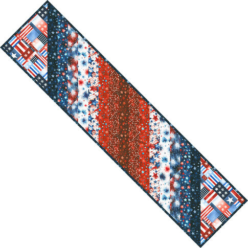 Slanted Stripes Runner designed by Else Lea featuring Stars and Stripes by Robert Kaufman