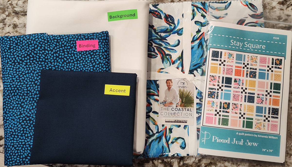 Stay Square Quilt Kit featuring the Coastal Collection by Craig Conover for Robert Kaufman