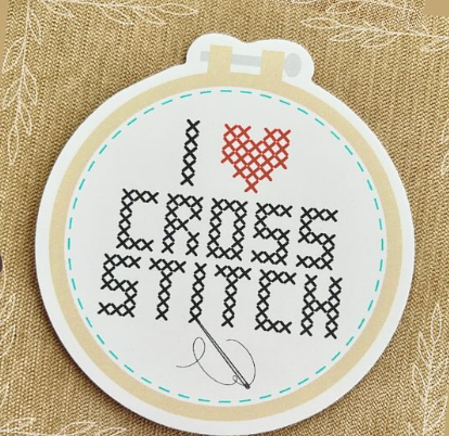 I ❤ Cross Stitch Sticker - Sweet Wing Studio