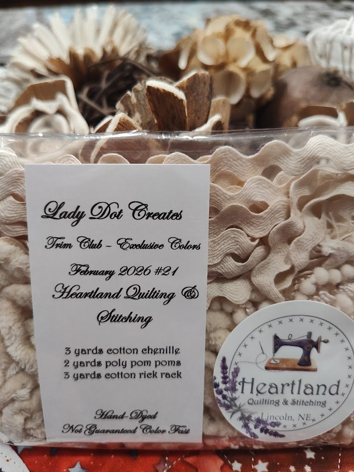 Lady Dot Trim - Colors Exclusive to Heartland Quilting & Stitching