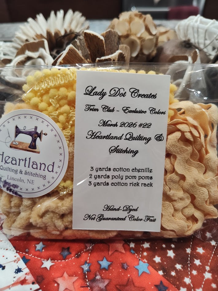 Lady Dot Trim - Colors Exclusive to Heartland Quilting & Stitching