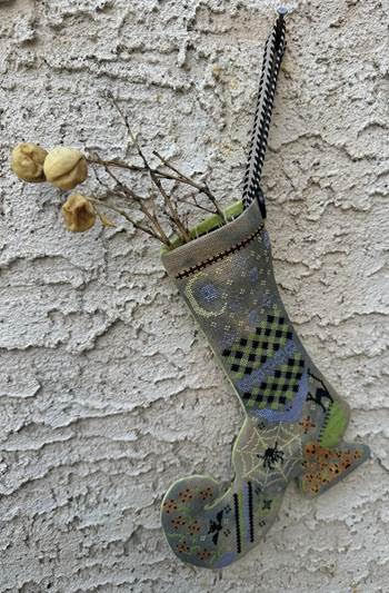 Pre-Order - Witch's Boot Stocking by Rebel Stitcher