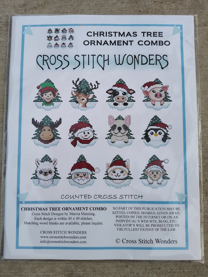 Christmas Tree Ornament Combo - Cross Stitch Wonders