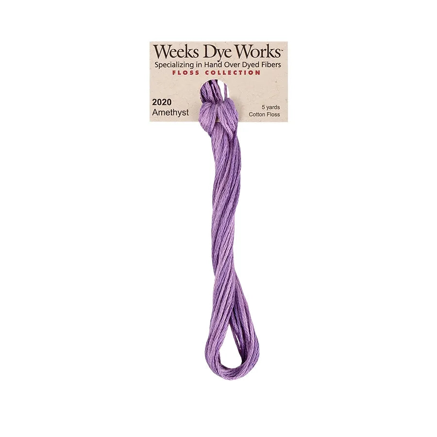 Amethyst #2020 by Weeks Dye Works- 5 yds Hand-Dyed, 6 Strand 100% Cotton Cross Stitch Embroidery Floss