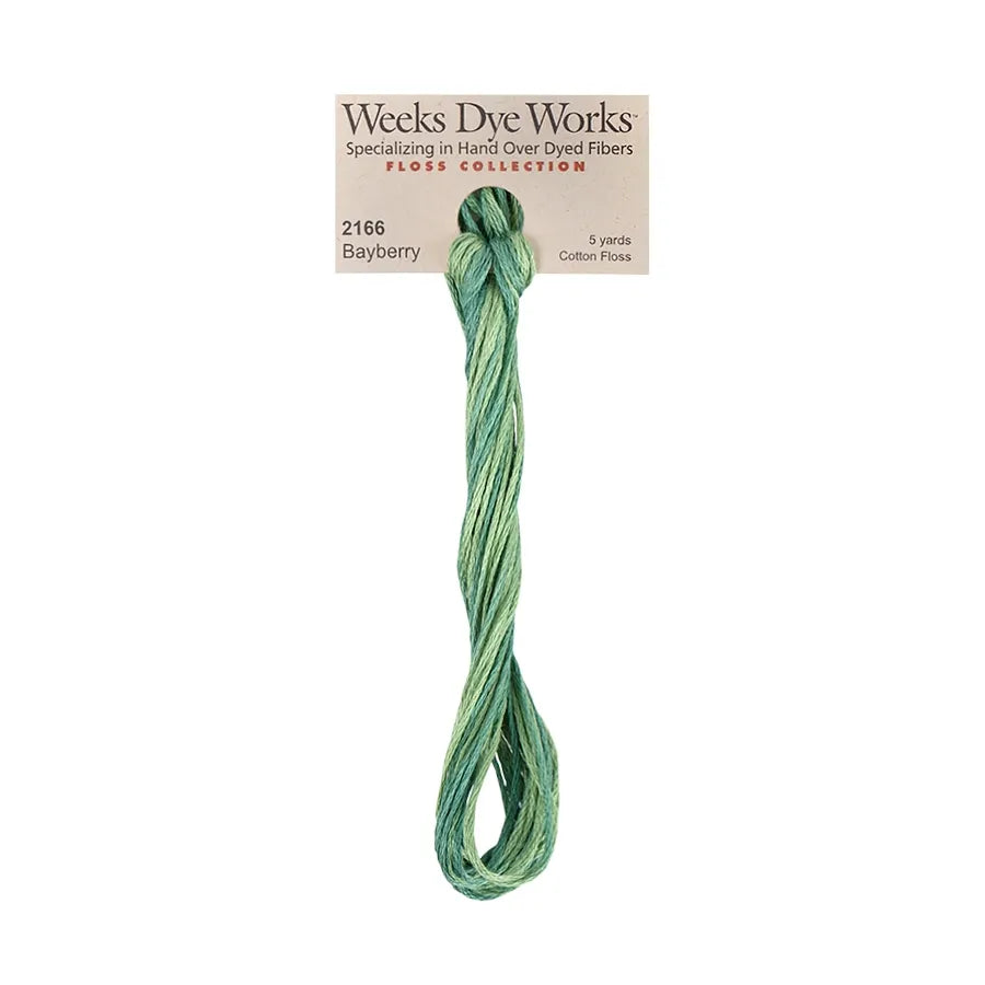 Bayberry #2166 by Weeks Dye Works- 5 yds Hand-Dyed, 6 Strand 100% Cotton Cross Stitch Embroidery Floss