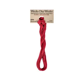 Bluecoat Red #6850 by Weeks Dye Works- 5 yds Hand-Dyed, 6 Strand 100% Cotton Cross Stitch Embroidery Floss