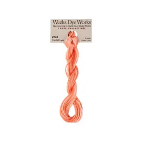 Cantaloupe #2243 by Weeks Dye Works- 5 yds Hand-Dyed, 6 Strand 100% Cotton Cross Stitch Embroidery Floss