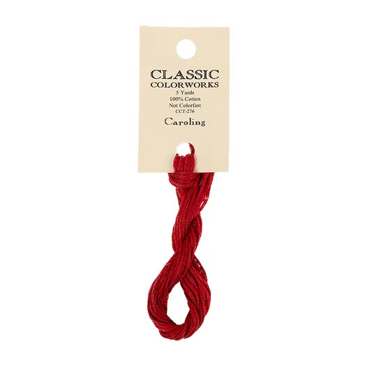 Caroling by Classic Colorworks - 5 yds, Hand-Dyed, 6 Strand, 100% Cotton, Cross Stitch Embroidery Floss