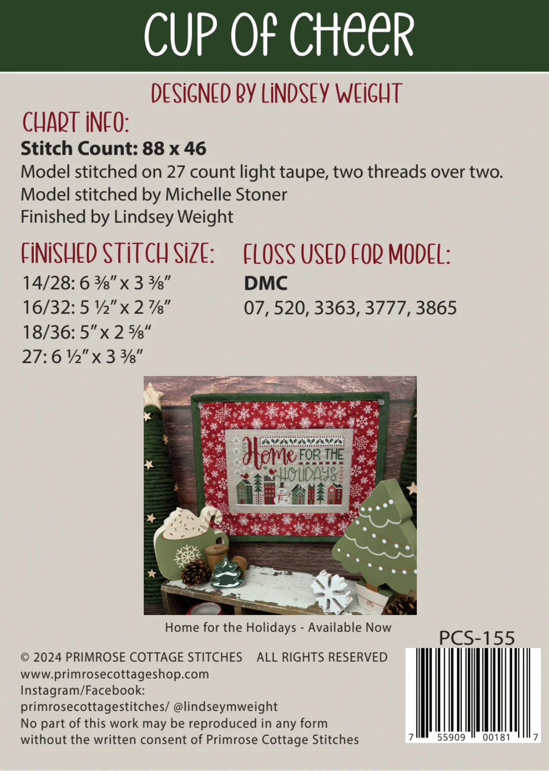Cup of Cheer- Primrose Cottage Stitches