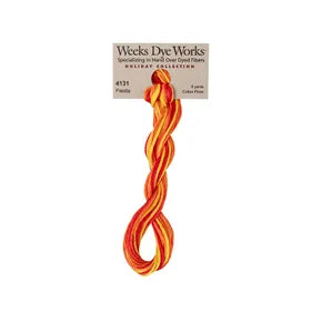 Fiesta #4131 by Weeks Dye Works- 5 yds Hand-Dyed, 6 Strand 100% Cotton Cross Stitch Embroidery Floss