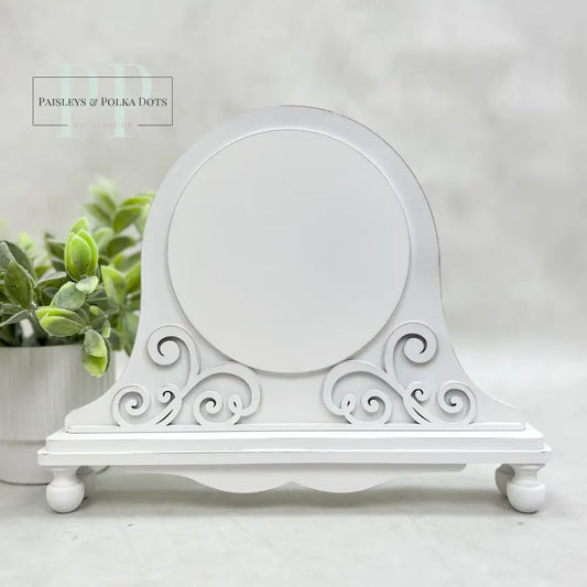 Fleur Round Display Board - Unfinished Wood Display by Paisleys and Polka Dots