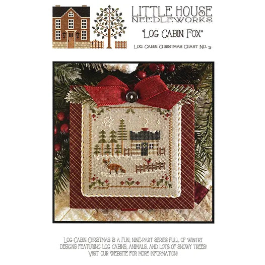 Log Cabin Fox, Log Cabin Christmas #3 - Little House Needleworks - Cross Stitch Pattern