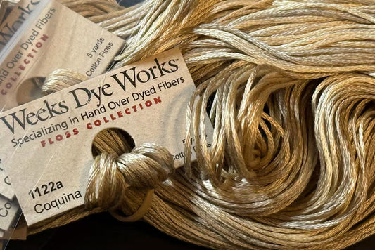 Coquina #1122a by Weeks Dye Works- 5 yds Hand-Dyed, 6 Strand 100% Cotton Cross Stitch Embroidery Floss