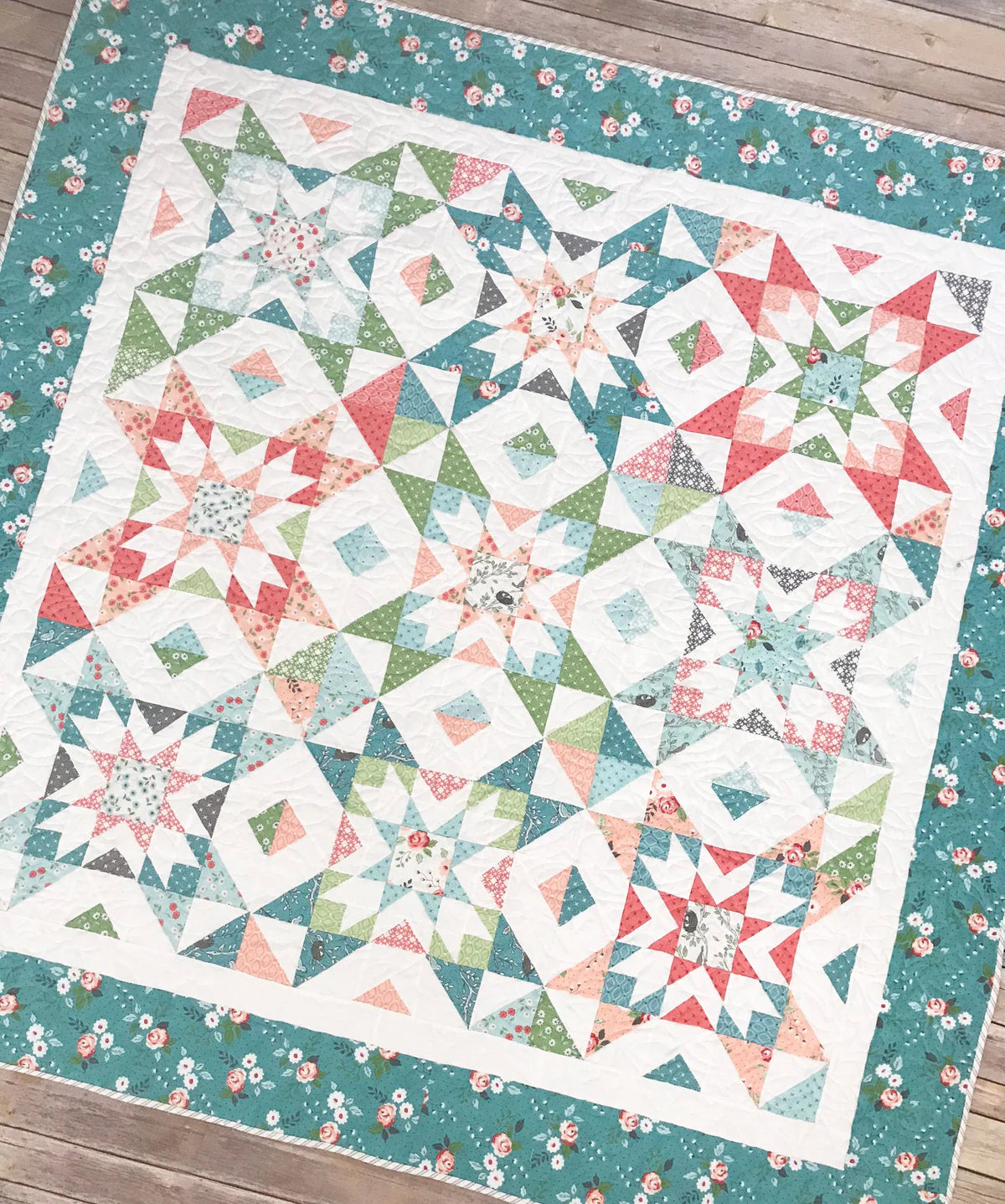 Nesting Stars Quilt Pattern by Primrose Cottage Quilts - This is a paper pattern