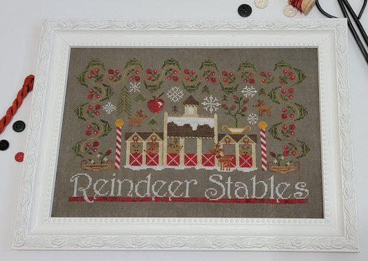 Reindeer Stables by Quaint Rose NeedleArts