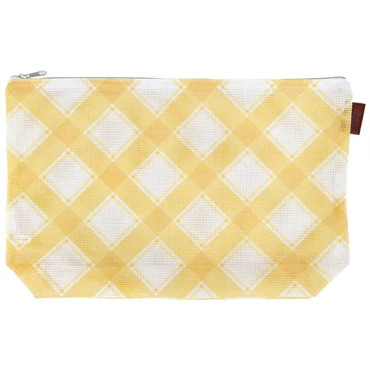 Cornsilk Gingham Mesh Mad for Plaid Project Bag