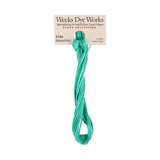 Malachite #2144 by Weeks Dye Works- 5 yds Hand-Dyed, 6 Strand 100% Cotton Cross Stitch Embroidery Floss