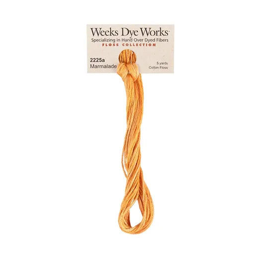 Marmalade #2225a by Weeks Dye Works- 5 yds Hand-Dyed, 6 Strand 100% Cotton Cross Stitch Embroidery Floss