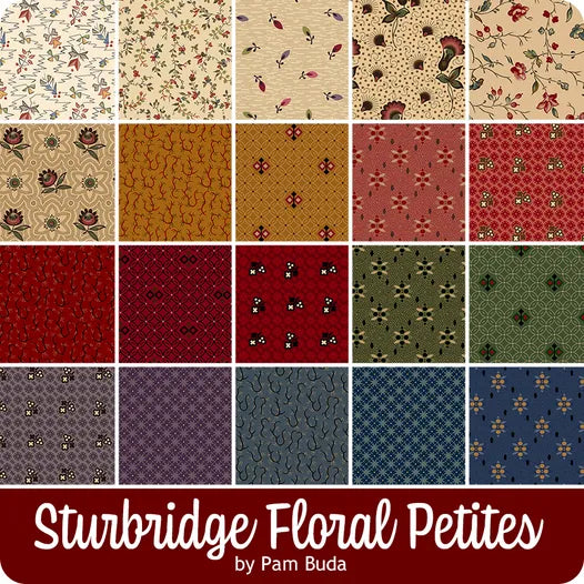 Sturbridge Floral Petites by Pam Buda for Marcus Fabrics - 10"x10" Squares