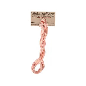 Meredith's Pink #1135 by Weeks Dye Works- 5 yds Hand-Dyed, 6 Strand 100% Cotton Cross Stitch Embroidery Floss