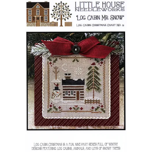 Log Cabin "Mr. Snow", Log Cabin Christmas #9 - Little House Needleworks - Cross Stitch Pattern