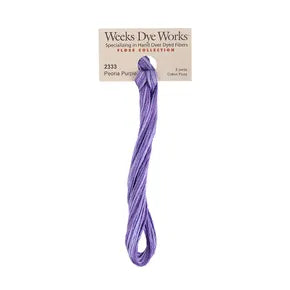 Peoria Purple #2333 by Weeks Dye Works- 5 yds Hand-Dyed, 6 Strand 100% Cotton Cross Stitch Embroidery Floss