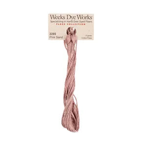 Pink Sand #2285 by Weeks Dye Works- 5 yds Hand-Dyed, 6 Strand 100% Cotton Cross Stitch Embroidery Floss