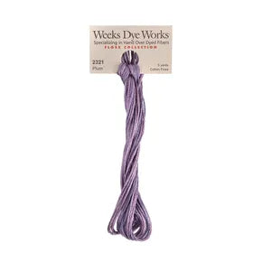 Plum #2321 by Weeks Dye Works- 5 yds Hand-Dyed, 6 Strand 100% Cotton Cross Stitch Embroidery Floss