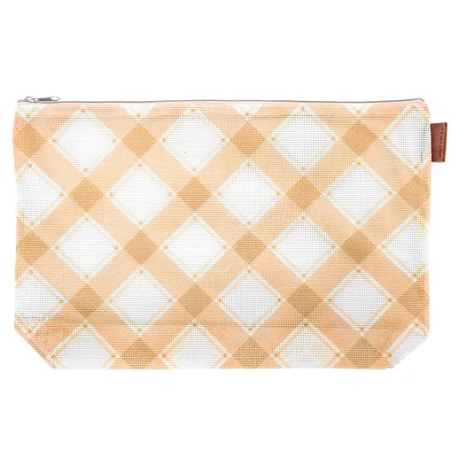 Pumpkin Gingham Mesh Mad for Plaid Project Bag