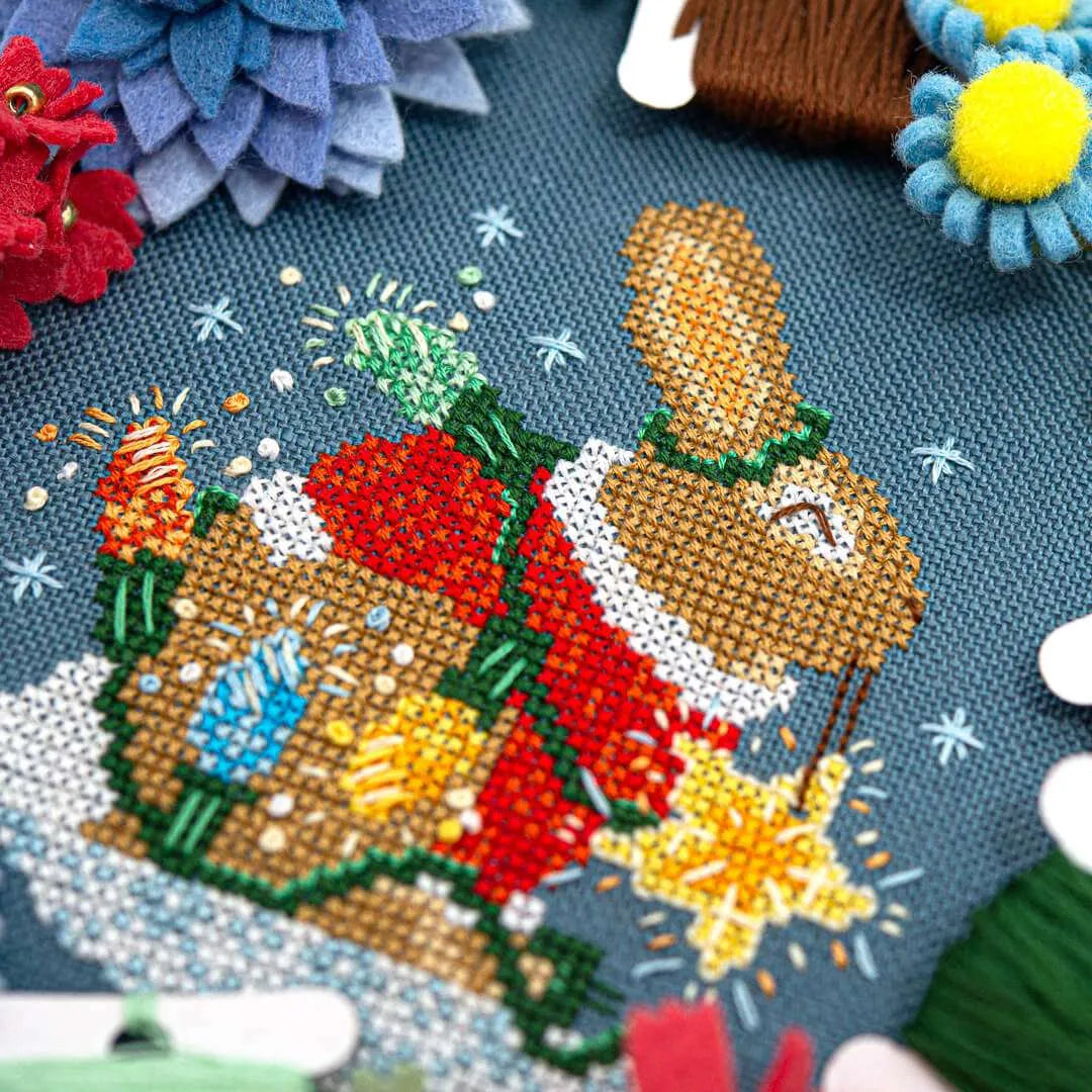 Rabbit's Bright Winter Night Ornament- Counting Puddles