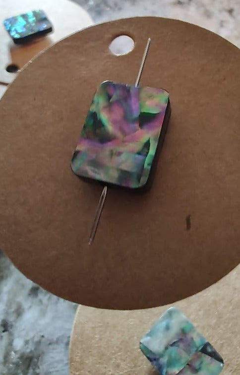 Needleminder- Marbled Rectangle w/needle hole